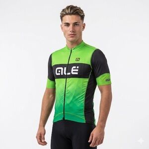 Alé Men’s Race Fit Bike Jersey Neon Green Black M